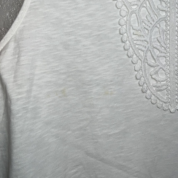 Talbots White Lace Front Tank Top - Picture 7 of 7